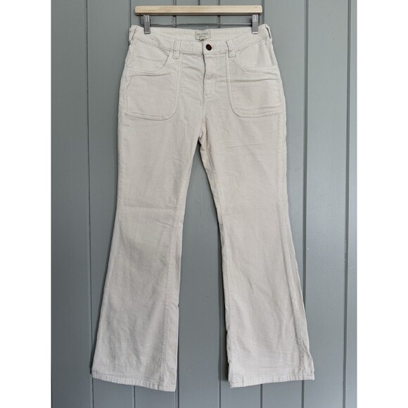 Anthropologie Pilcro Corduroy Trouser Bootcut Pants 30 Ivory Winter White Icon - Picture 1 of 7